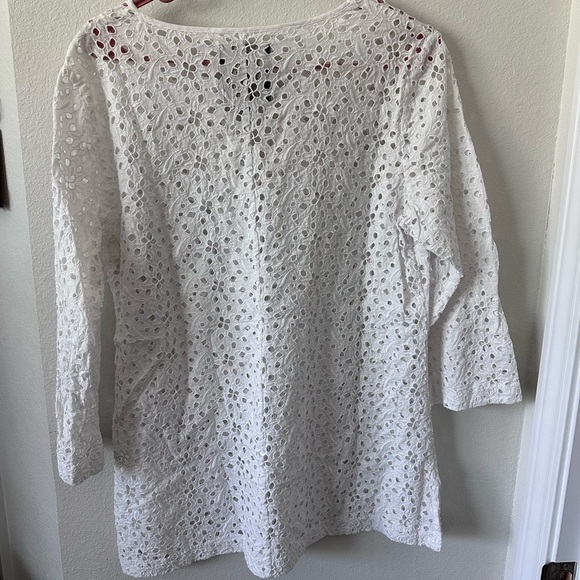 Talbots Women's White Eyelet Top - Picture 2 of 4